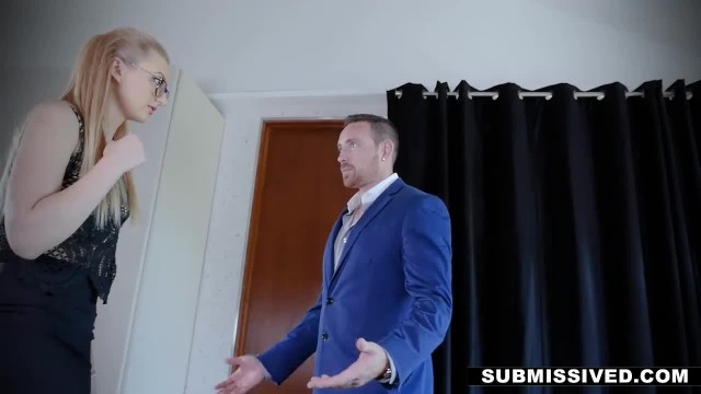 Очкастая секретарша в офисе прыгает на елдаке начальника - #3